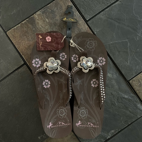 Montana West Shoes - Montana West Bling Flip Flops Women’s Size 10